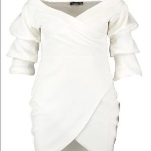 Boohoo Plus Off Shoulder Wrap Bodycon Dress US18